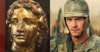 Busto de Alexandre, O Grande (à esqu.) e cena da série documental (à esqu.) - Mark Cartwright e Divulgação/Netflix